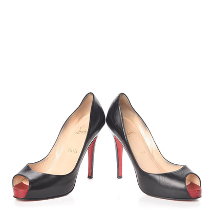 Christian Louboutin Kid Very Prive 120 Pumps 37 Black Red 6 of 12