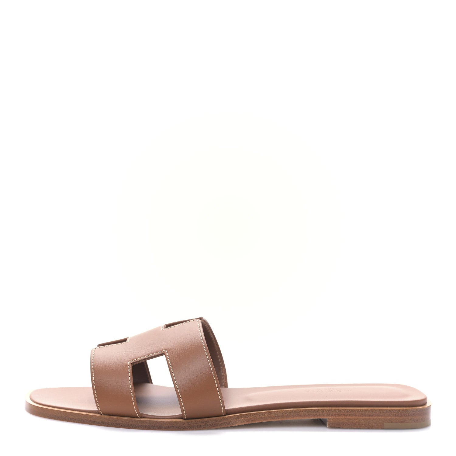 Hermes Box Calfskin Oran Sandals 39 Gold 1 of 8