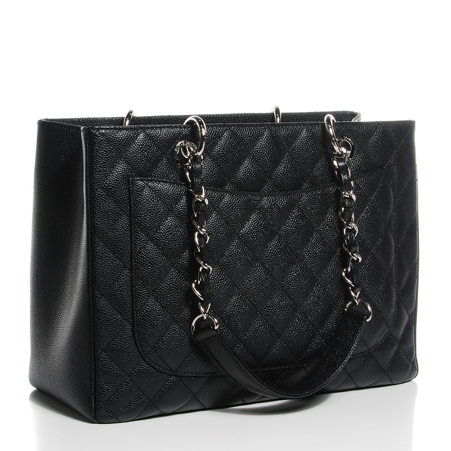Caviar Quilted Grand Shopping Tote GST Black