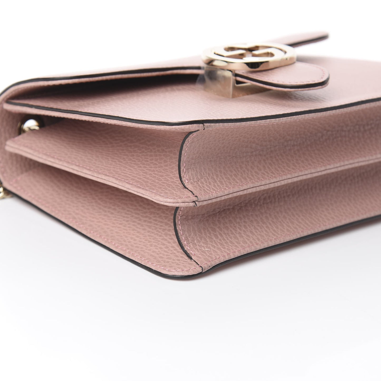 Dollar Calfskin Small Interlocking G Shoulder Bag Soft Pink