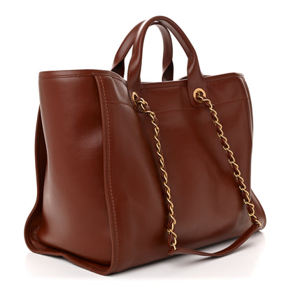 Chanel Calfskin Large Deauville Tote Brown 4 of 11
