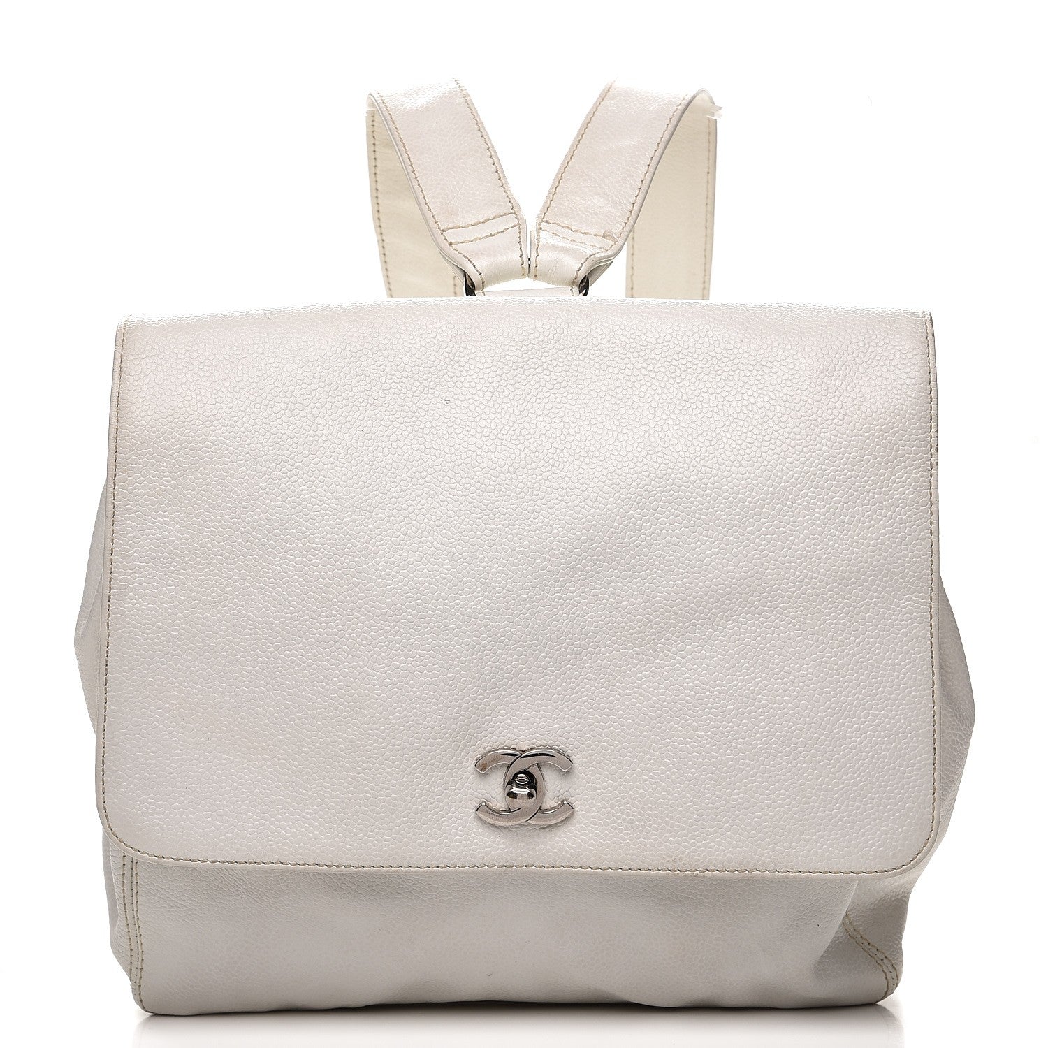 Chanel Caviar CC Backpack White 1 of 14