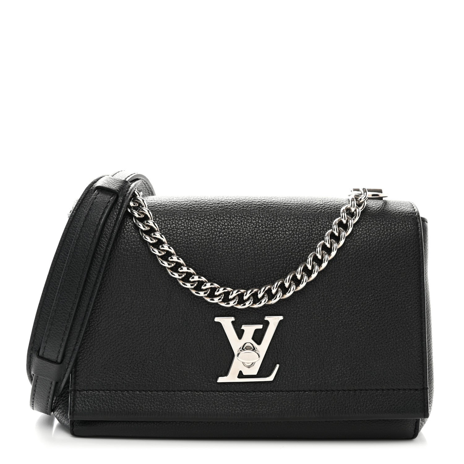 Louis Vuitton Calfskin Lockme II Chain Bag BB Black 1 of 9