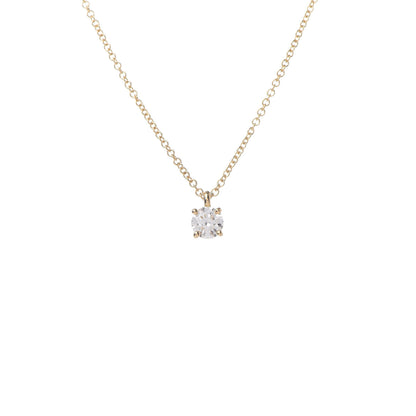 Tiffany 18K Yellow Gold Diamond .29ct Solitaire Pendant Necklace 4 of 7