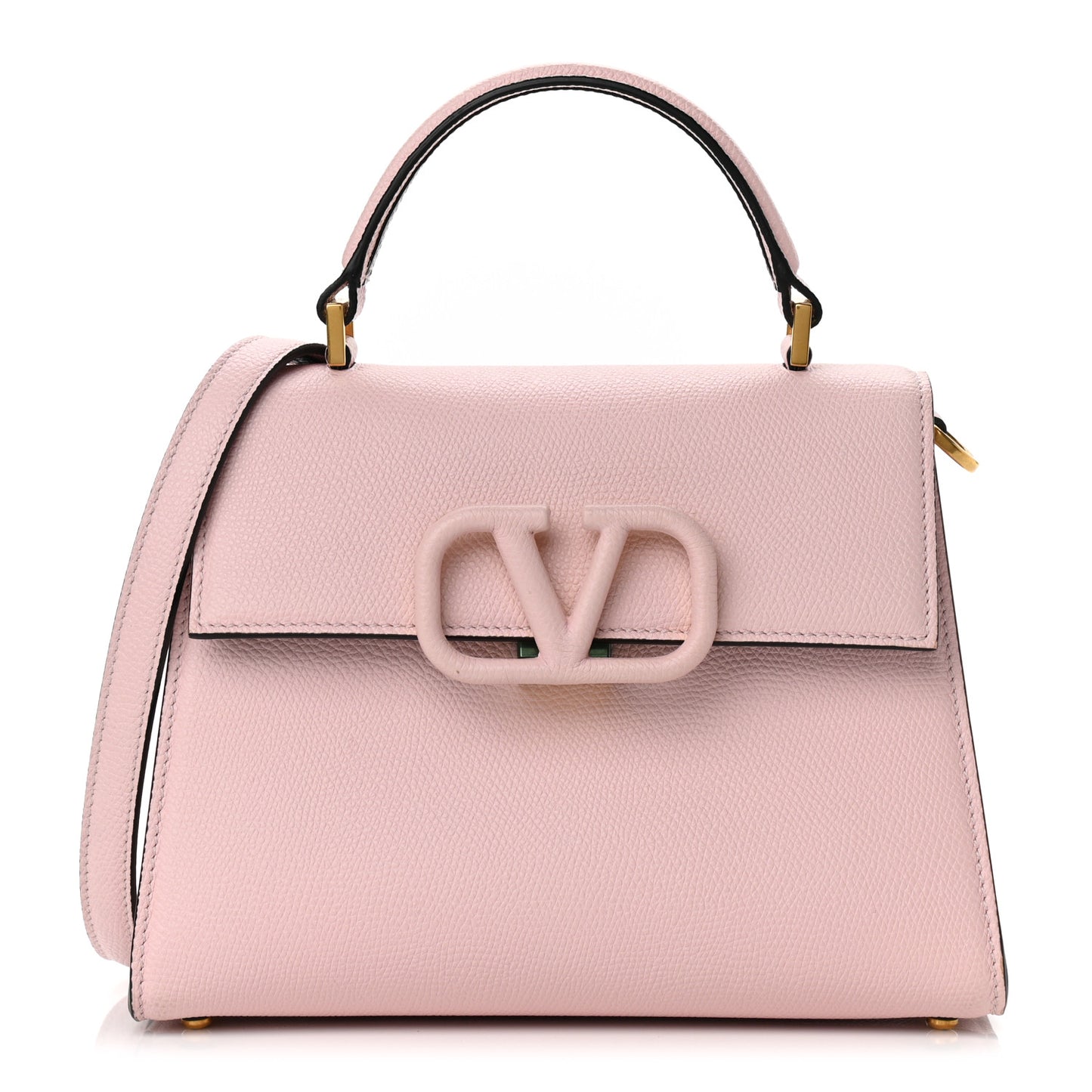 Grainy Calfskin Small VSling Top Handle Bag Rose Quartz