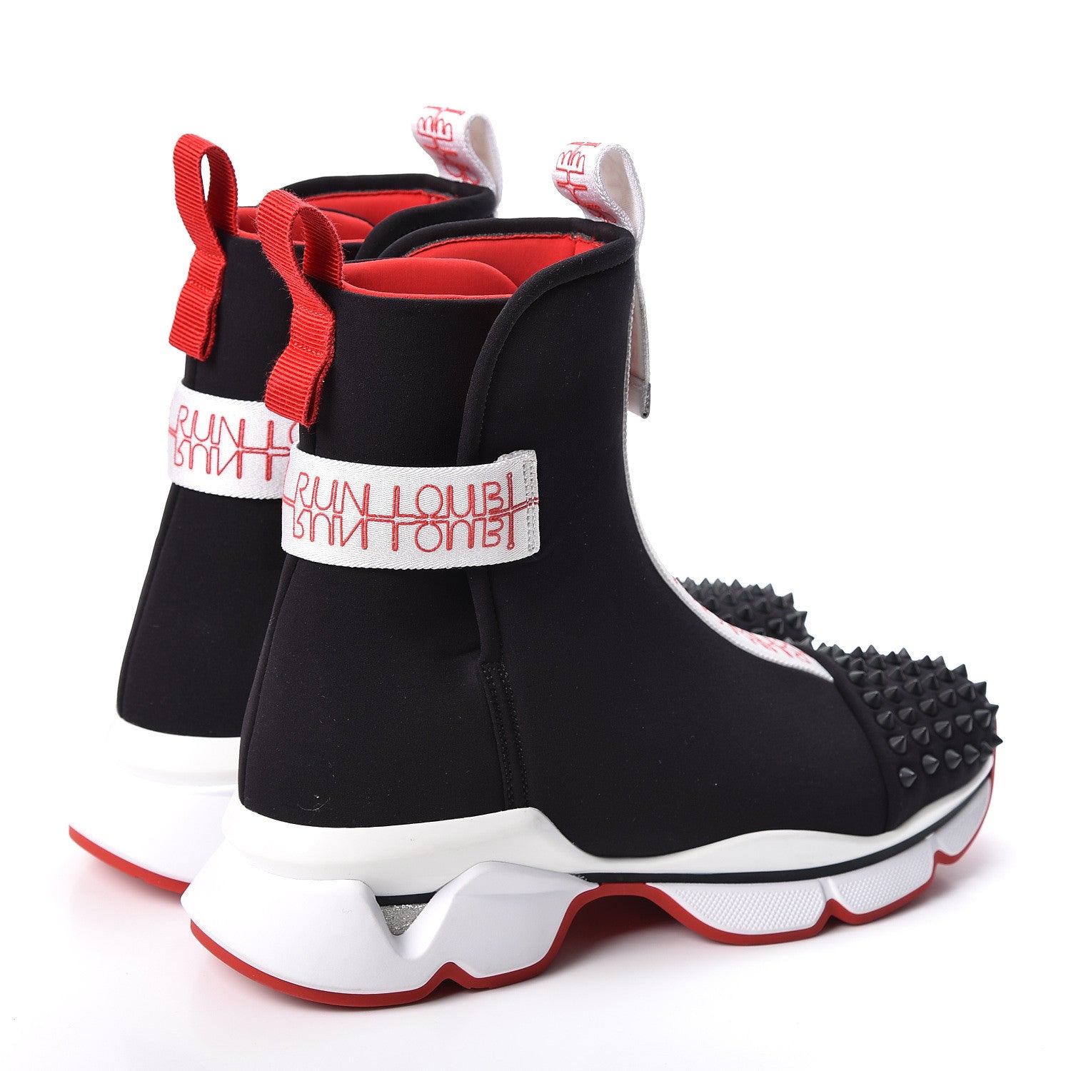 Christian Louboutin Neoprene Spike Hotel Space Sneakers 40 Black 4 of 9