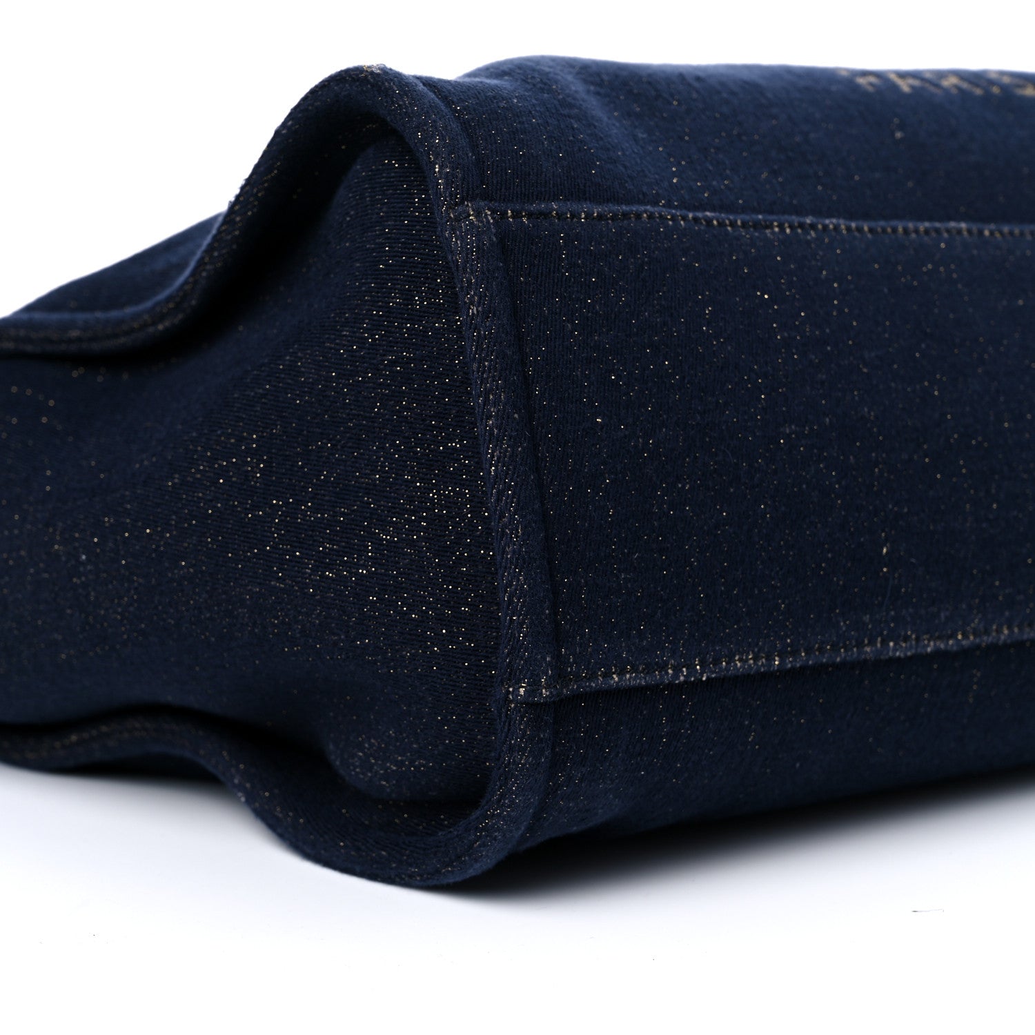 Chanel Lurex Canvas Medium Deauville Tote Navy Blue Gold 8 of 10