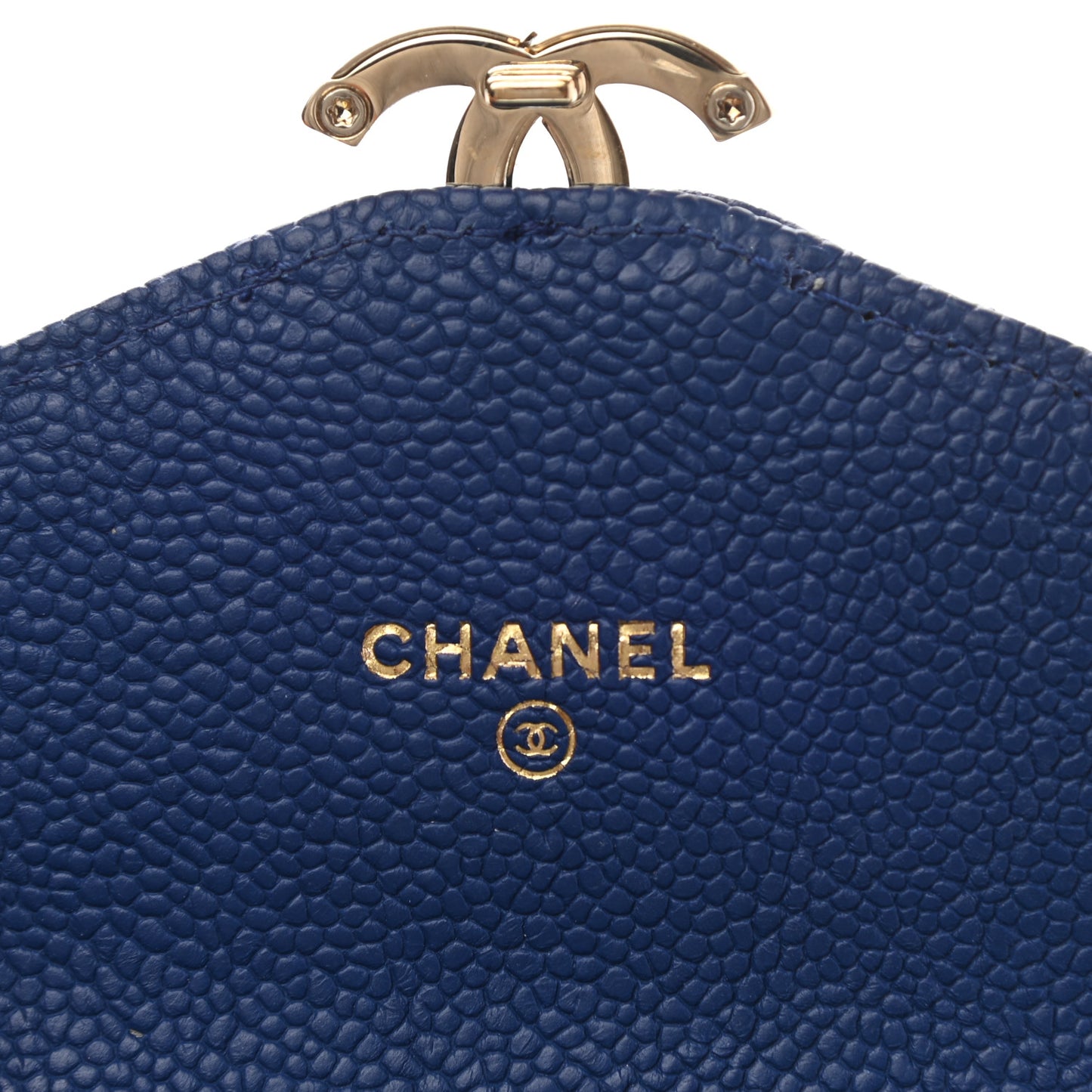 Caviar Quilted Medium CC Box Flap Wallet Blue