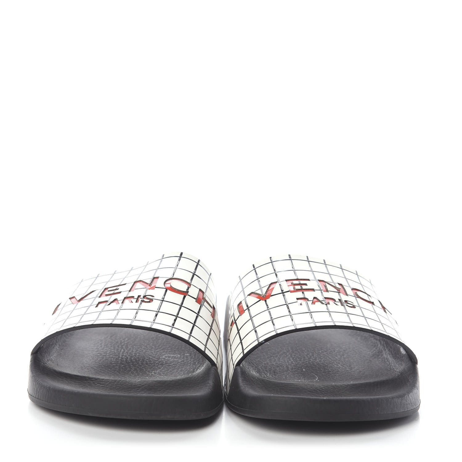 Givenchy Rubber Checkered Logo Pool Slide Sandals 38 Black 2 of 6