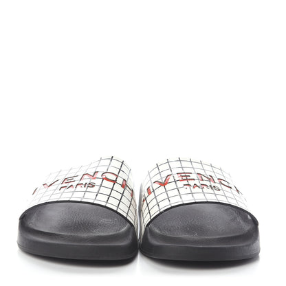 Givenchy Rubber Checkered Logo Pool Slide Sandals 38 Black 2 of 6