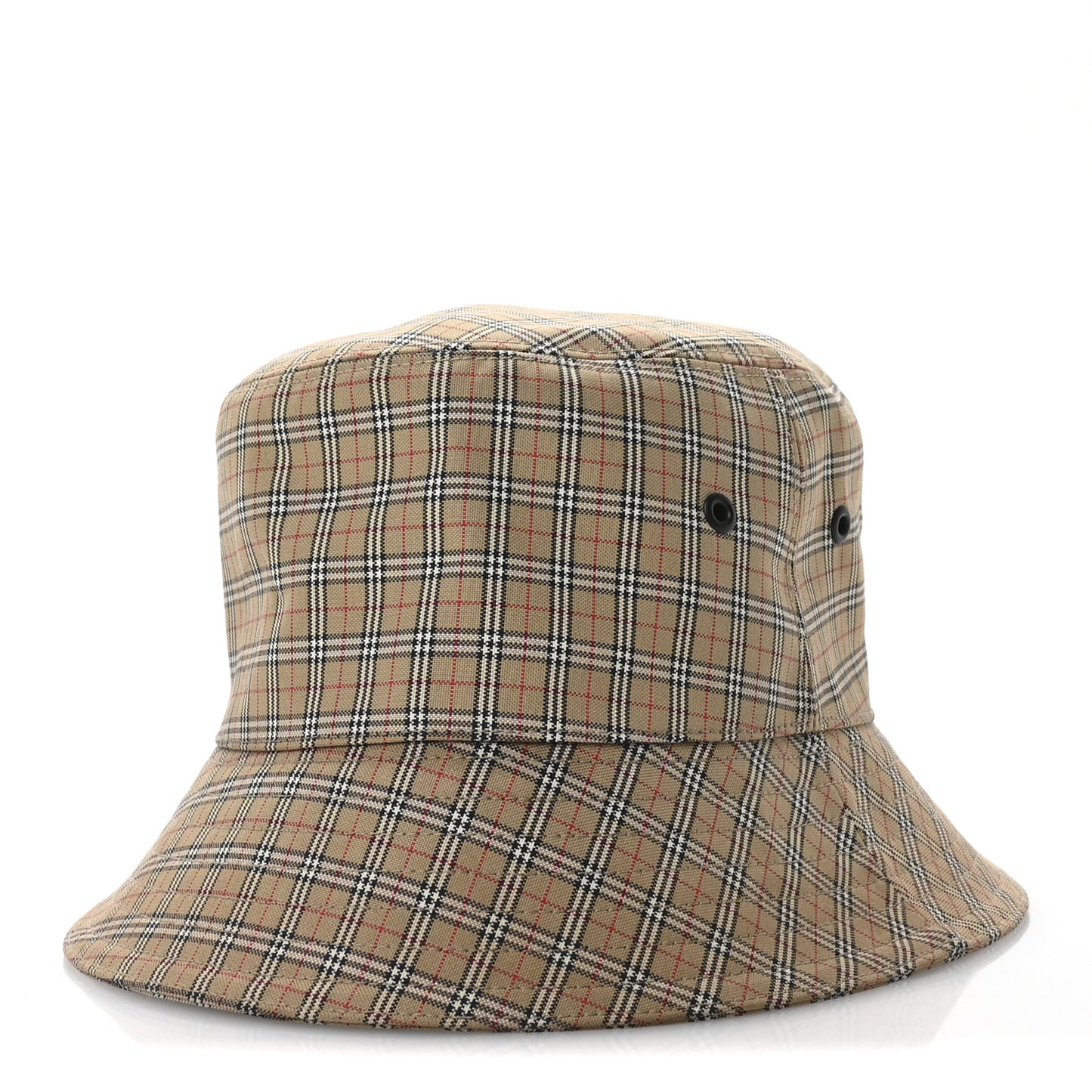 Technical Cotton Micro Check Bucket Hat L Archive Beige