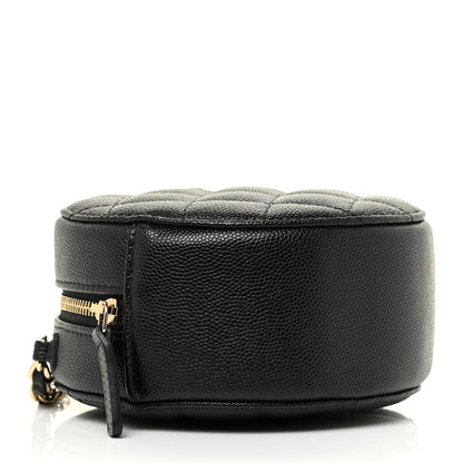 Chanel Caviar Quilted Round Clutch With Chain Black 4 of 11