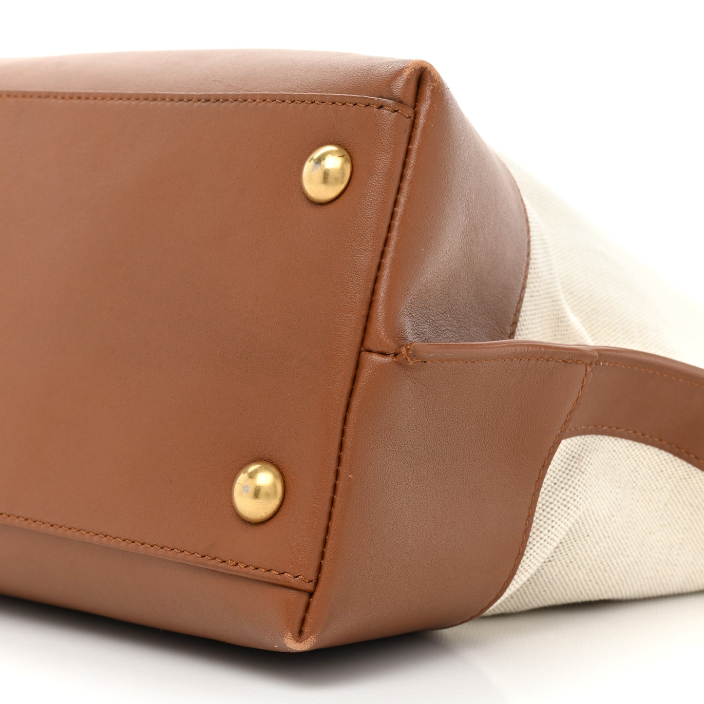 Calfskin Linen Two Tone Cabas Tote Beige