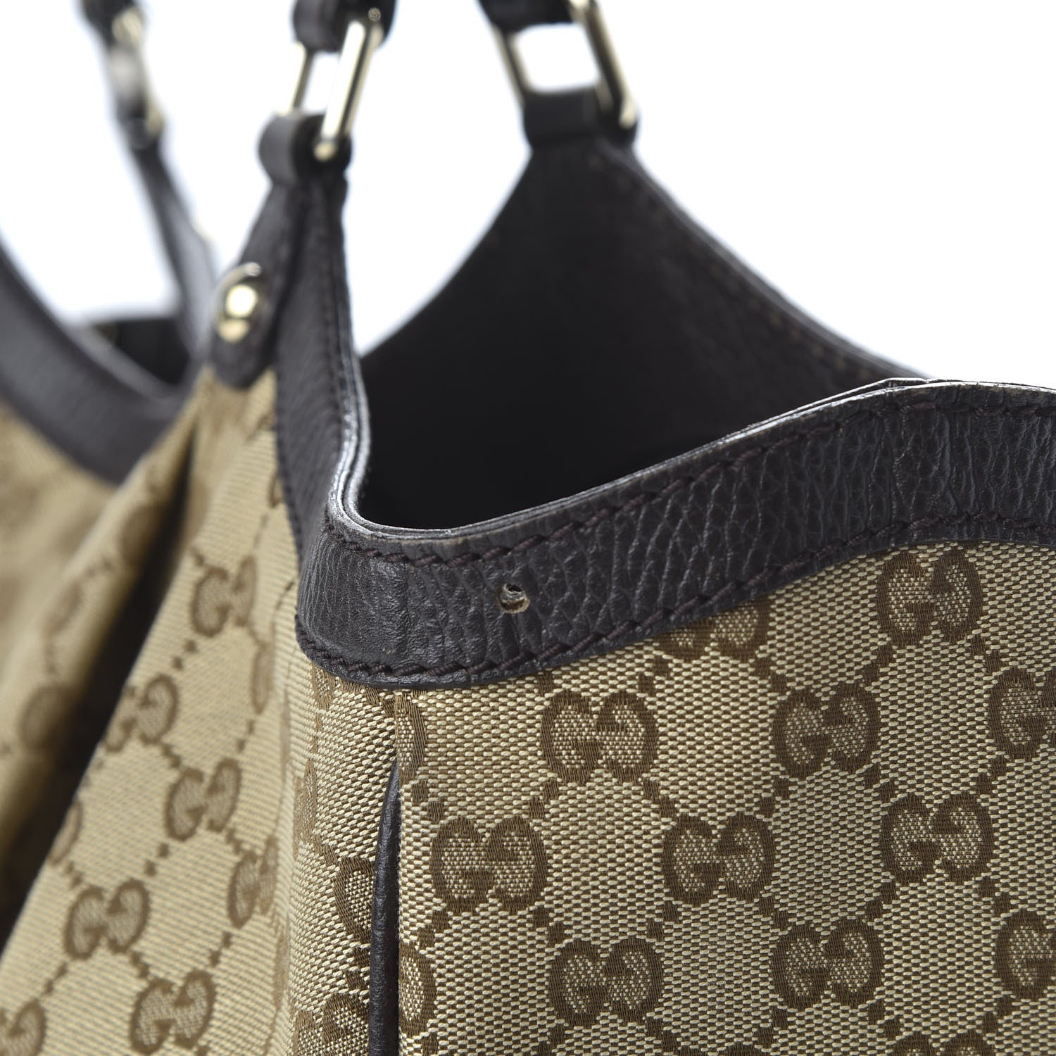 Gucci Monogram Dollar Calfskin Large Sukey Tote Beige Ebony Testa di Moro 11 of 11