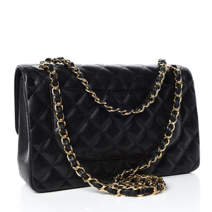 Chanel Caviar Quilted Jumbo Double Flap Black 3 of 9