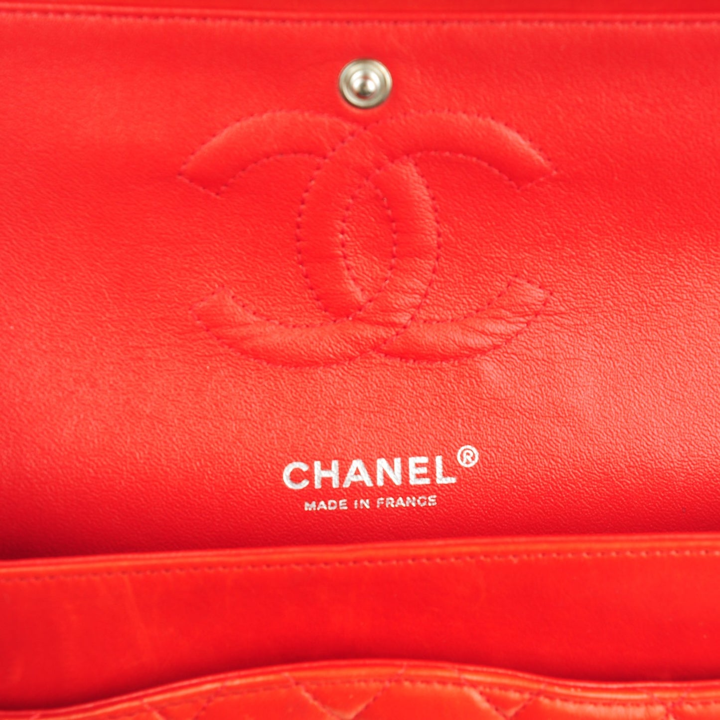 Lambskin Quilted Medium Double Flap Red