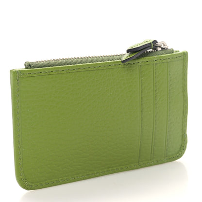 Gucci Dollar Calfskin Enamel Monochrome GG Marmont Key Case Card Holder Lemon Leaf 3 of 9