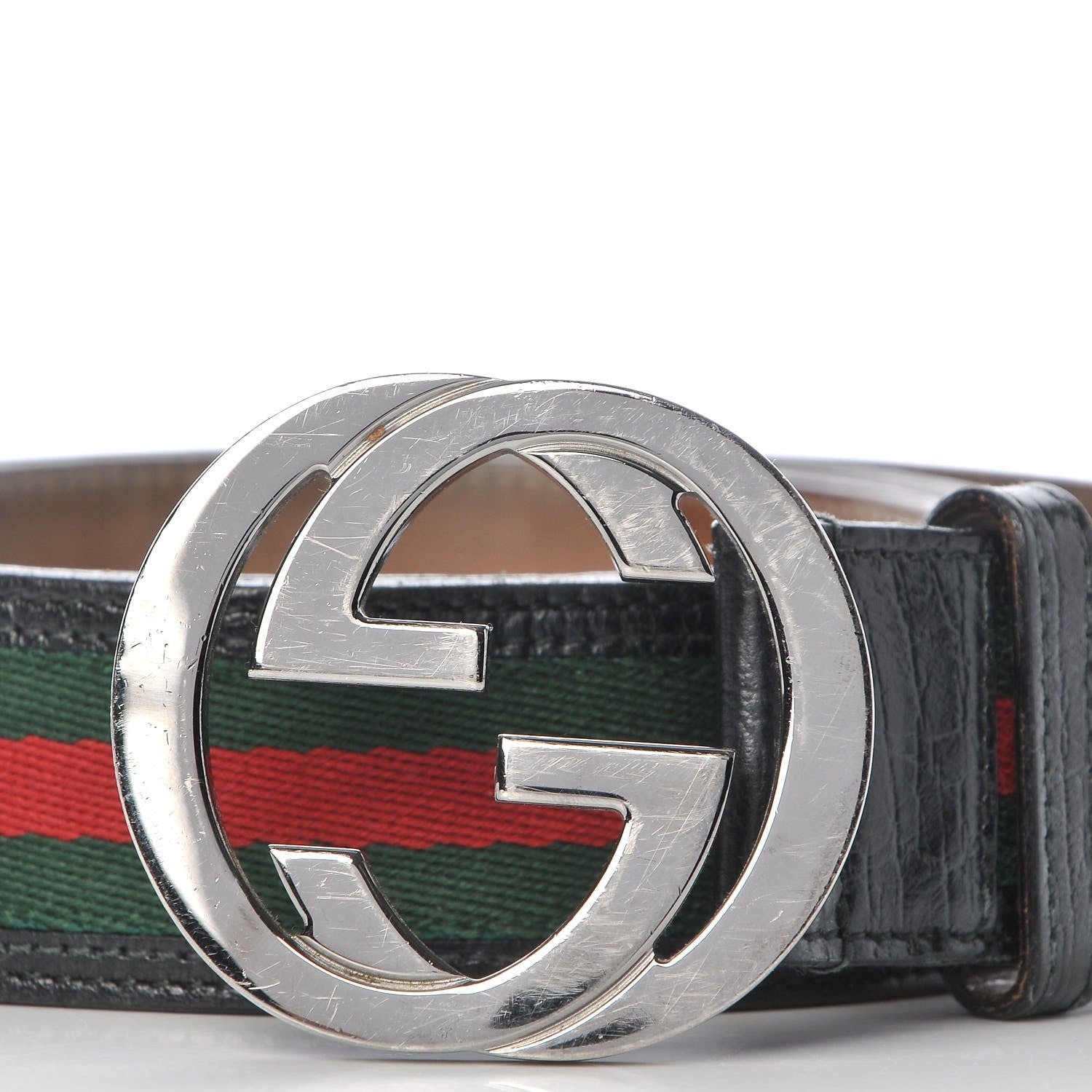 Gucci Calfskin Web Interlocking G Belt 95 38 Black 4 of 8