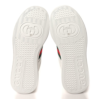 Gucci Calfskin Web Mens Ace Sneakers 8.5 White Blue 5 of 8