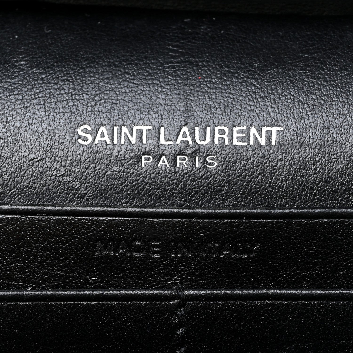 Saint Laurent Calfskin Crocodile Embossed Monogram Chain Wallet Black 7 of 16
