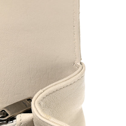 Saint Laurent Sheepskin Matelasse Chevron Monogram Medium College Bag Vintage Blanc 9 of 13