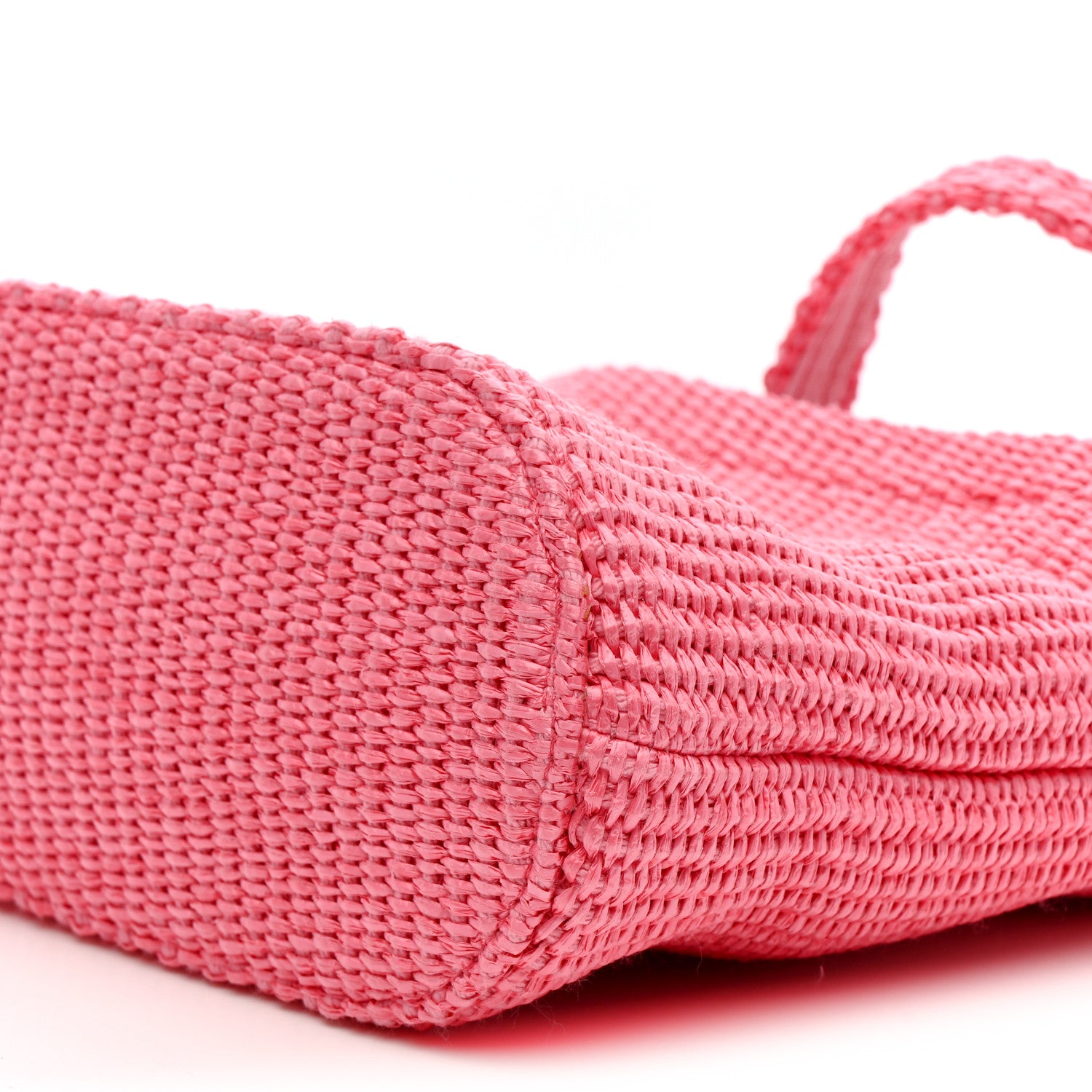 Jimmy Choo Raffia London Mini Logo Beach Tote Pink 10 of 10