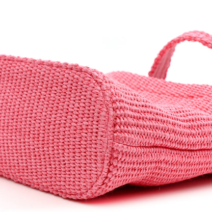 Jimmy Choo Raffia London Mini Logo Beach Tote Pink 10 of 10