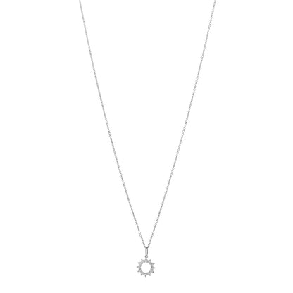 Tiffany Platinum 18K White Gold Diamond Mini Open Circle Pendant Necklace 1 of 3