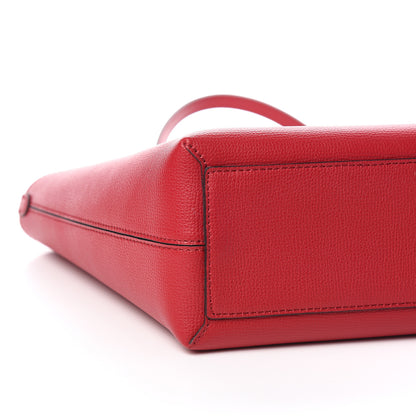 Burberry Haymarket Check Small Reversible Tote Poppy Red 10 of 12