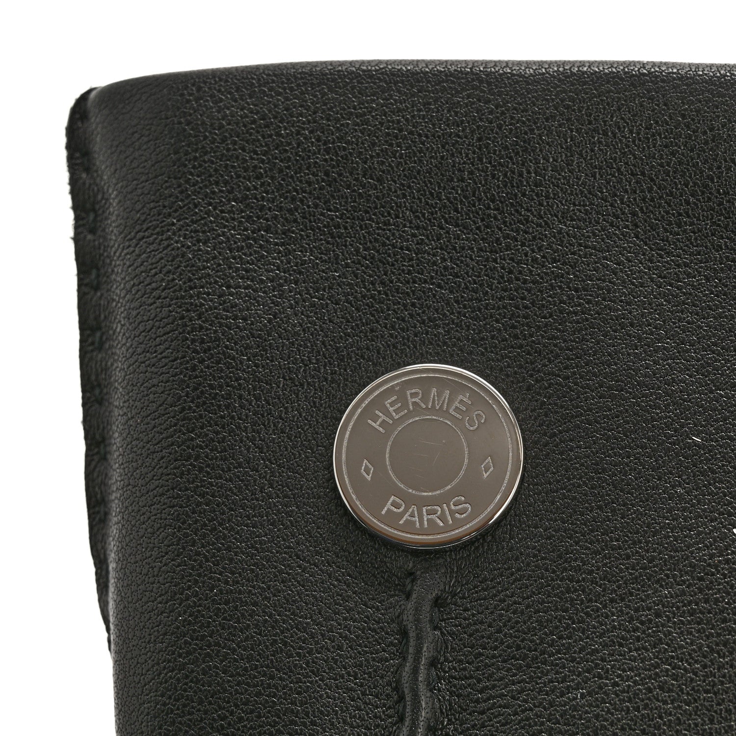 Hermes Lambskin Cashmere Gloves 8.5 Black 4 of 5