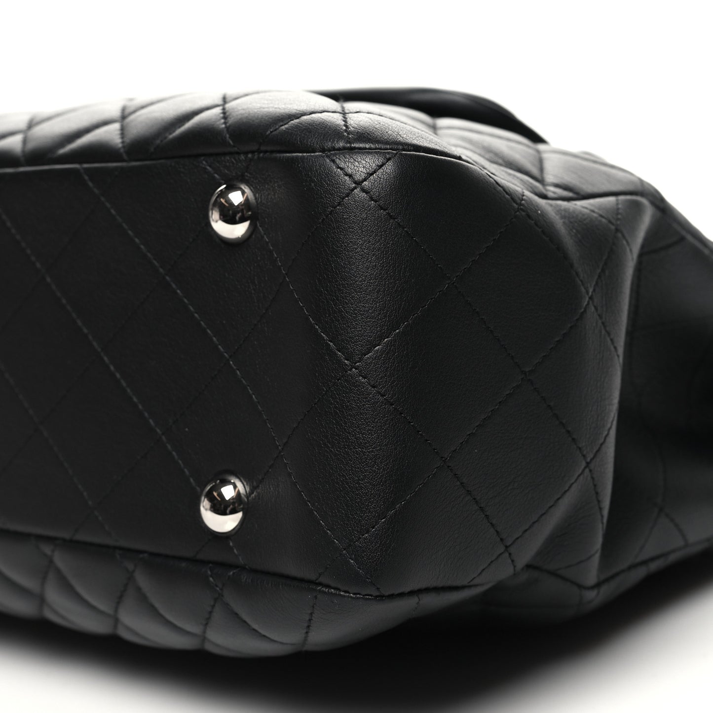 Calfskin Quilted Flap Tote Black