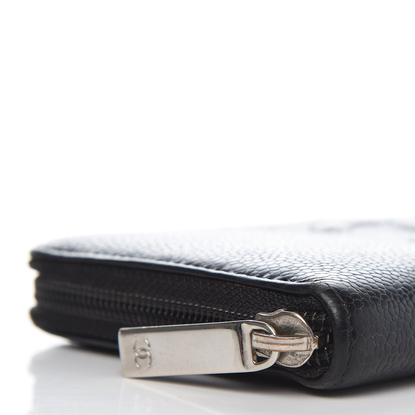 Caviar Large Timeless CC Zip Around Wallet Black