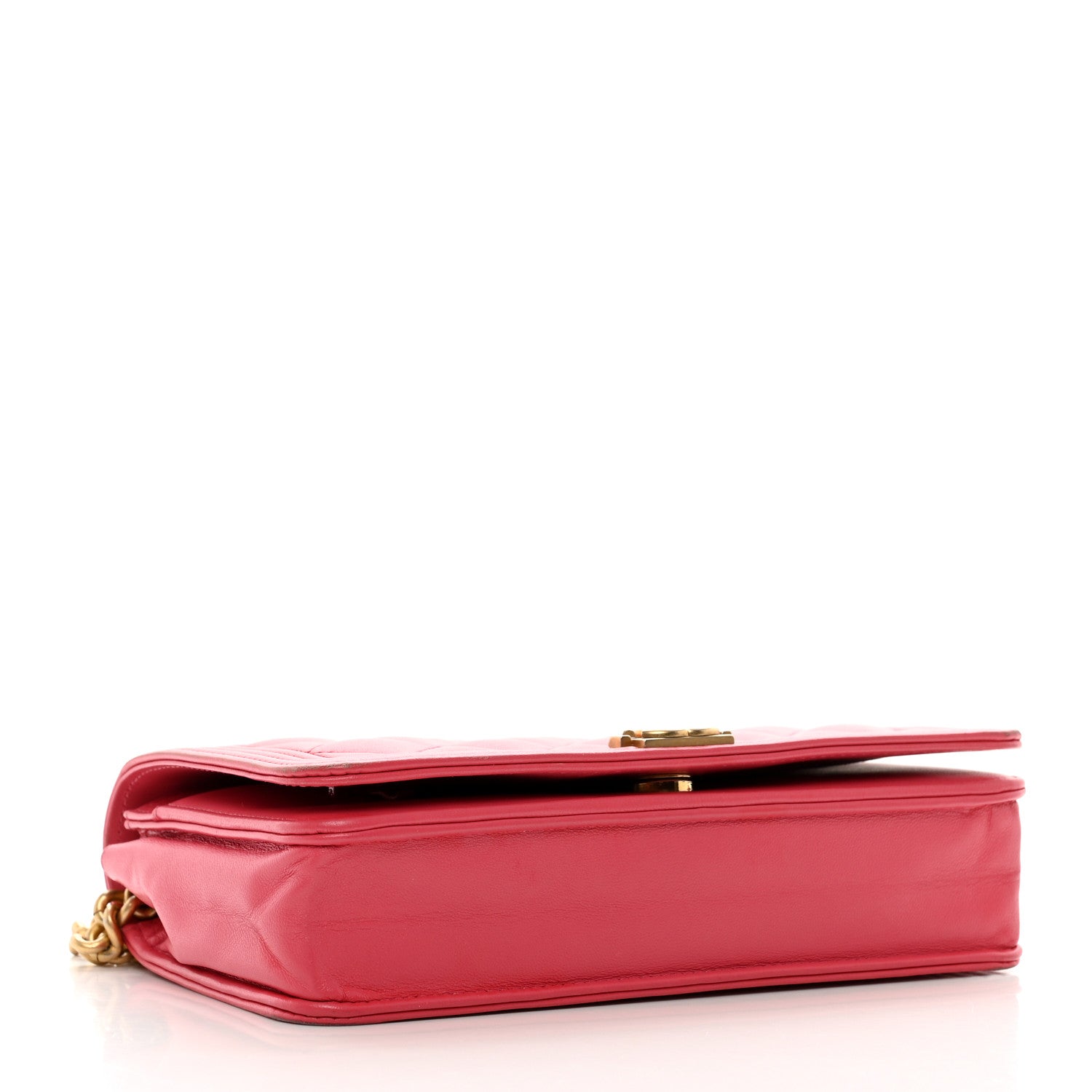 Chanel Lambskin Quilted Boy Wallet On Chain WOC Pink 4 of 14