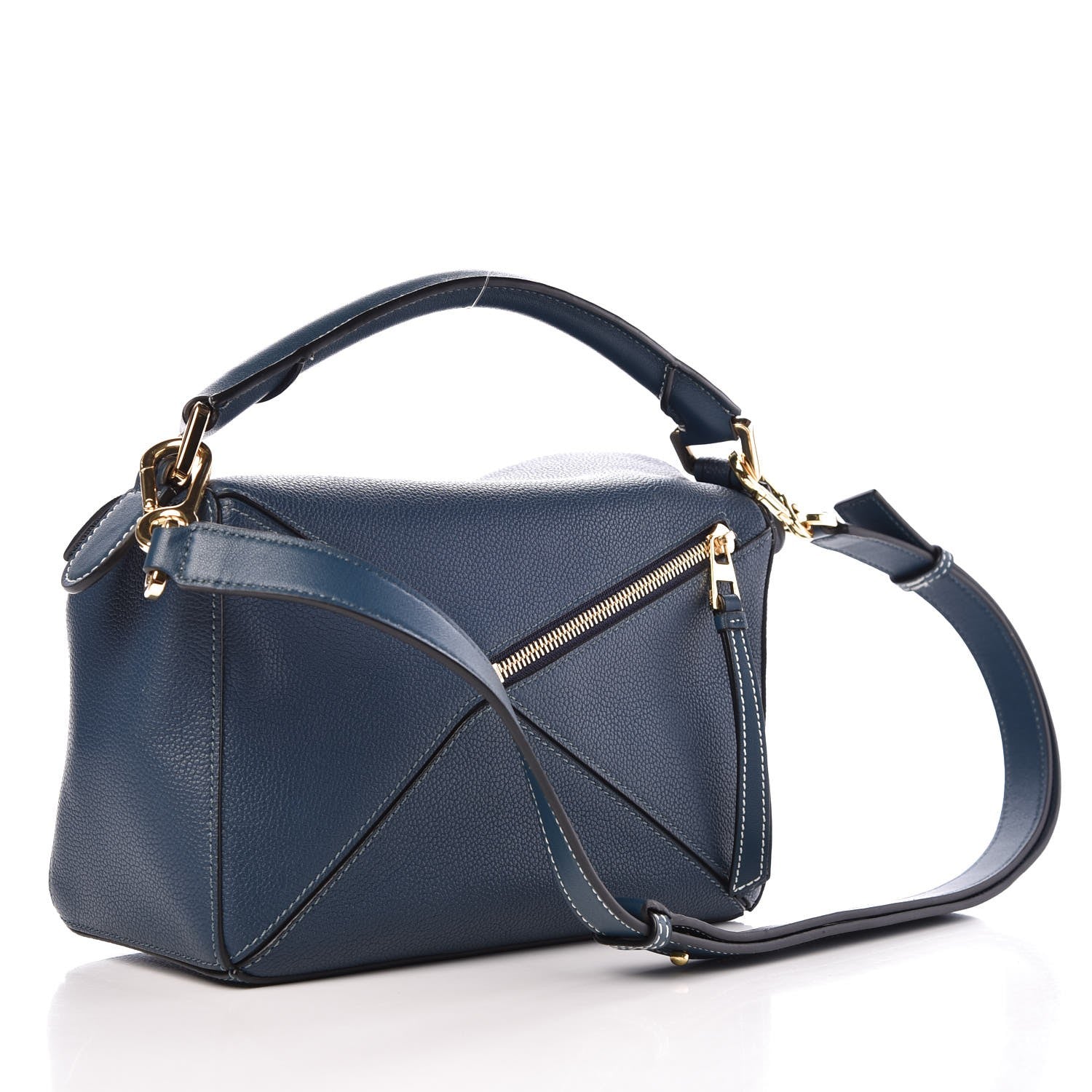 Loewe Grained Calfskin Small Puzzle Shoulder Bag Dark Blue 3 of 7