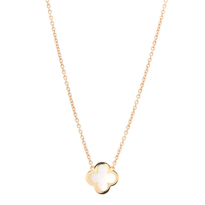 Van Cleef & Arpels 18K Yellow Gold Mother of Pearl Pure Alhambra Pendant Necklace 1 of 6