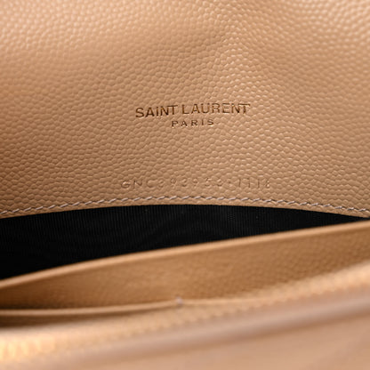 Saint Laurent Grain De Poudre Matelasse Chevron Monogram Envelope Chain Wallet Nude Powder 6 of 13