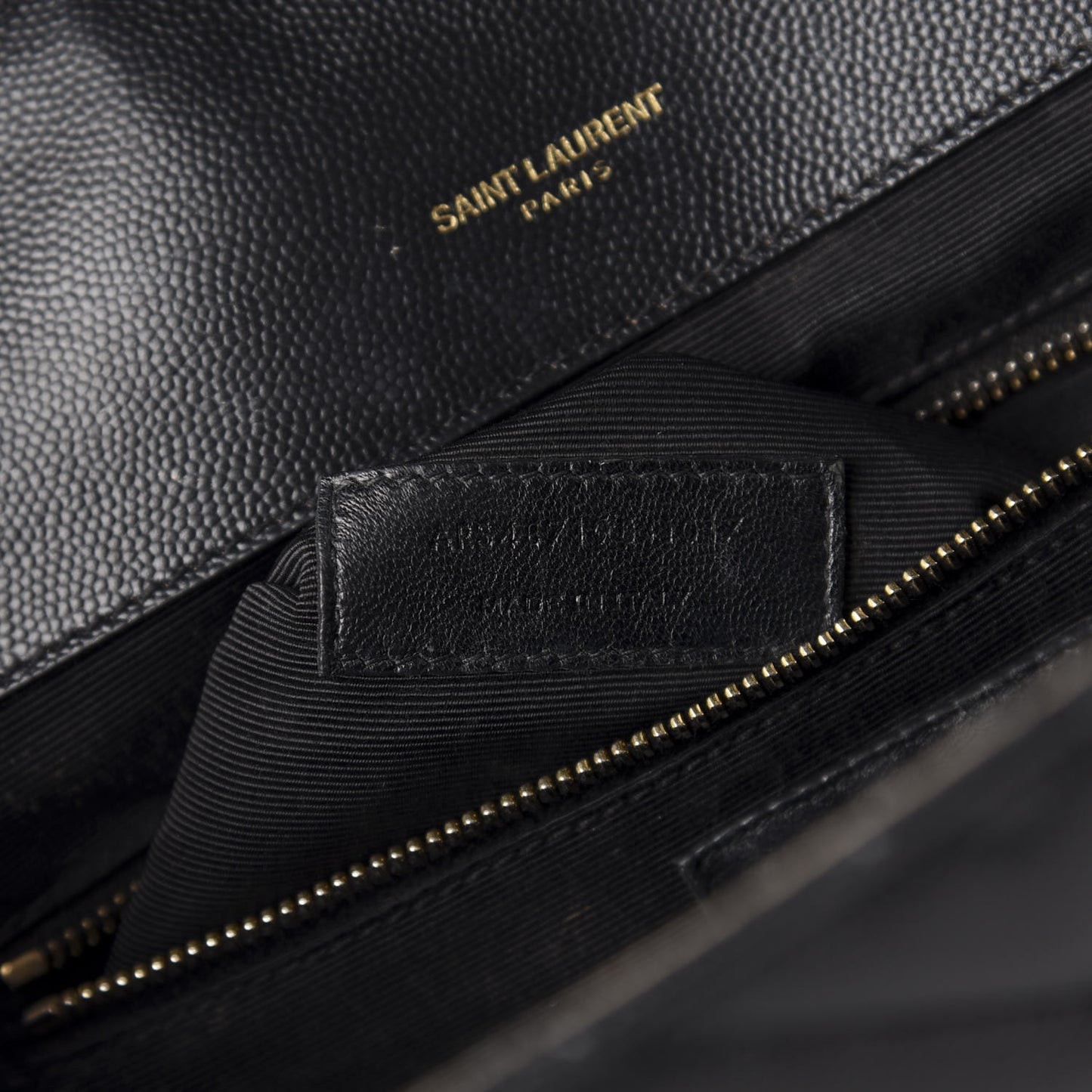 Grain De Poudre Matelasse Chevron Large Monogram Satchel Black