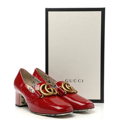 Gucci Vernice GG Victoire 55mm Loafer Pumps 38 Hibiscus Red 9 of 9