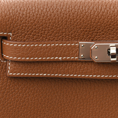 Hermes Taurillon Clemence Kelly Amazone Ado Backpack 22 Gold Bleu Zellige Caramel 8 of 8