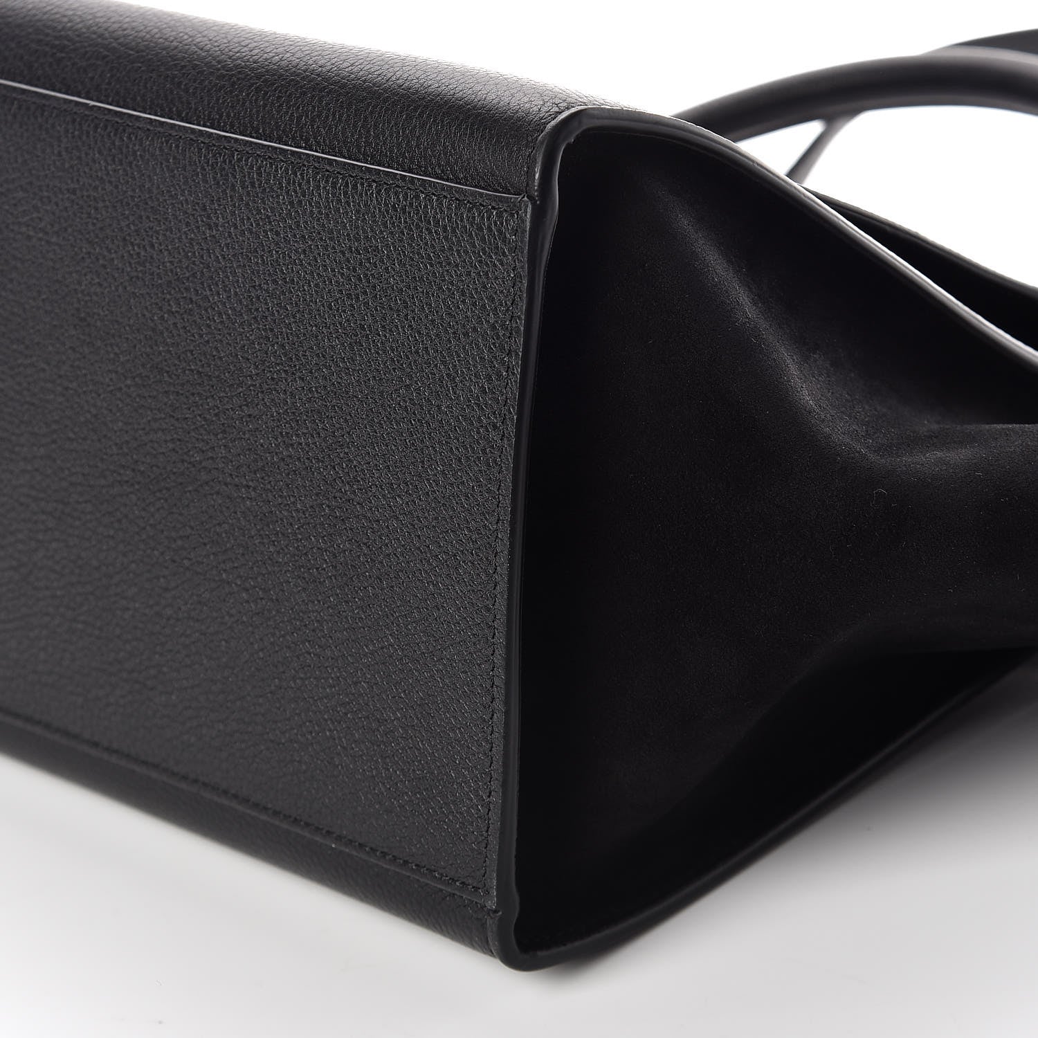 Celine Drummed Calfskin Suede Small Trapeze Black 7 of 9
