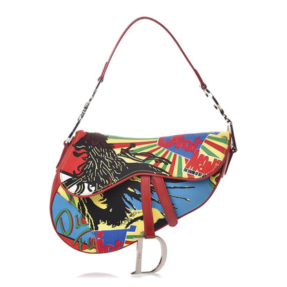 Christian Dior Canvas Bob Marley Saddle Bag Multicolor 1 of 12