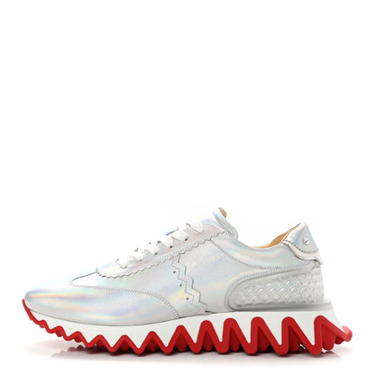 Christian Louboutin Laser Reflective Calfskin Mens Loubishark Sneakers 43 Laser White 1 of 9