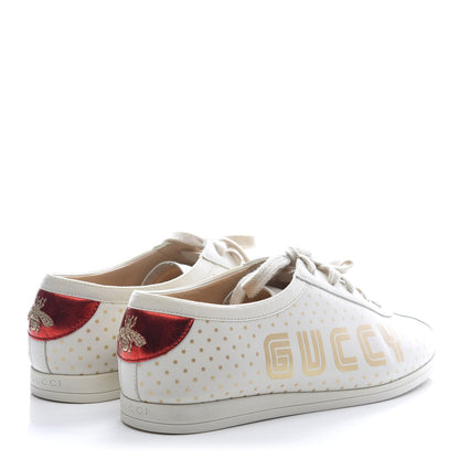 Gucci X SEGA Calfskin GUCCY Stars Womens Falacer Sneakers 37 White 5 of 10