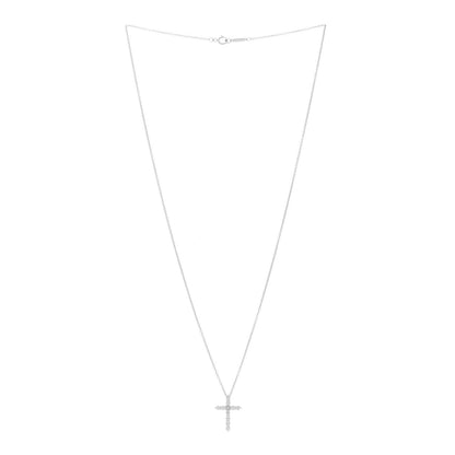 Tiffany Platinum Diamond Small Cross Pendant Necklace 3 of 6