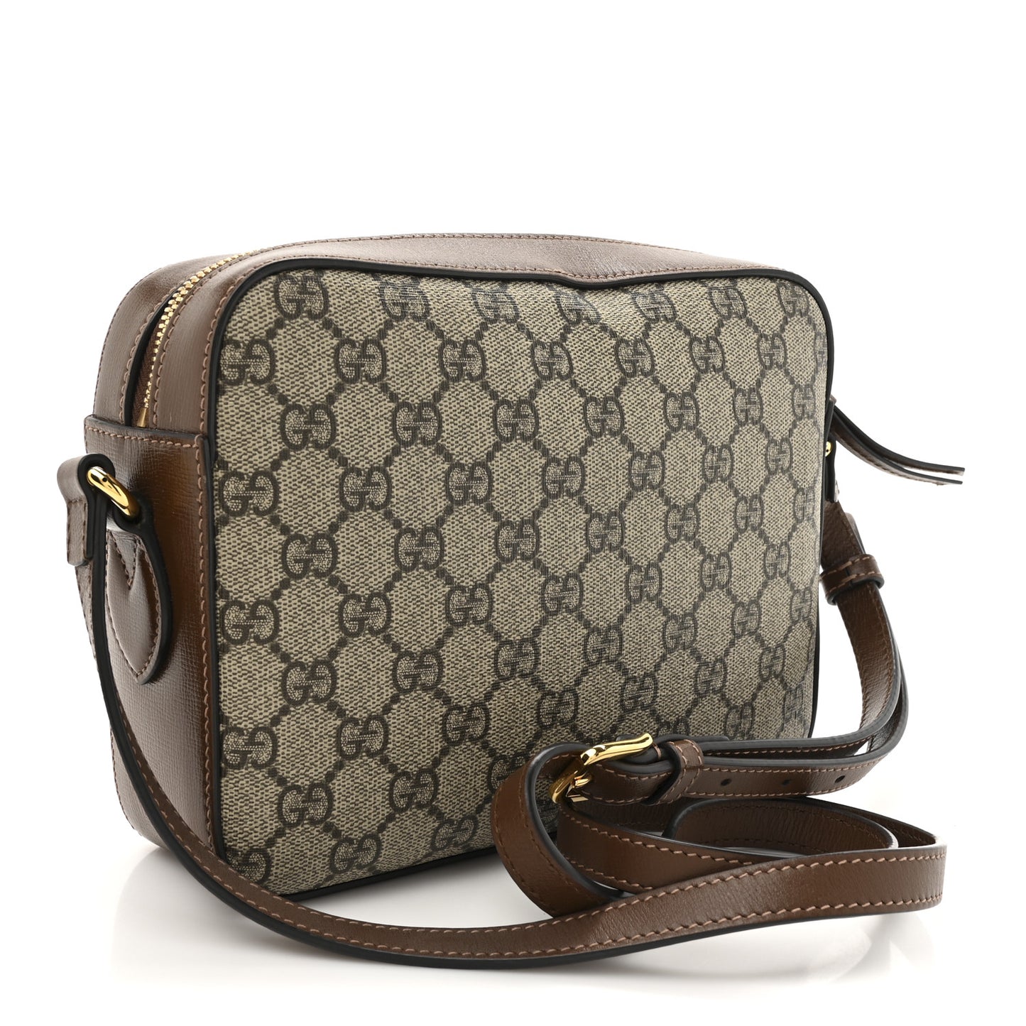 GG Supreme Monogram Small Horsebit 1955 Shoulder Bag Beige Brown Sugar