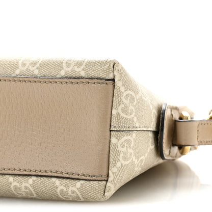 Gucci GG Supreme Monogram Textured Dollar Calfskin Web Small Ophidia Dome Shoulder Beige Mystic White Oatmeal 10 of 16