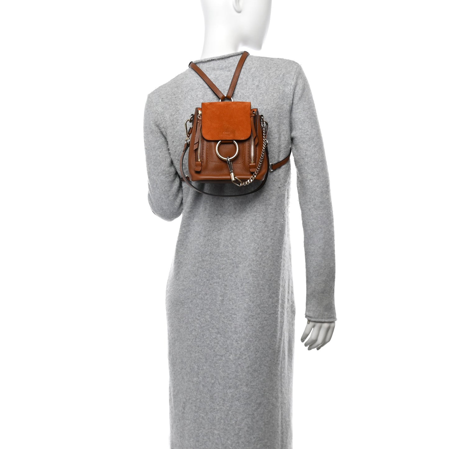 Suede Calfskin Mini Faye Backpack Tan