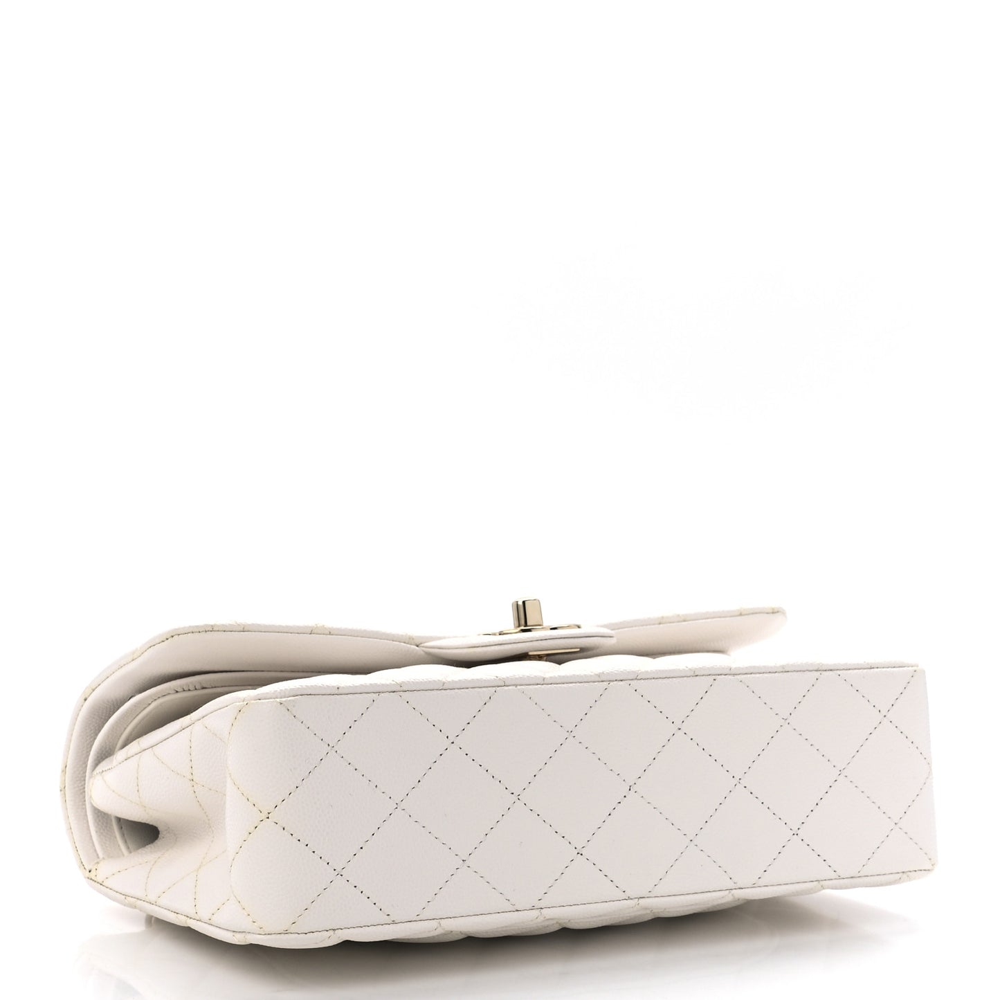 Caviar Quilted Small Double Flap White