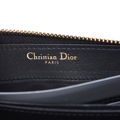 Christian Dior Calfskin Stars Voyageur Zip Around Wallet Black 6 of 8