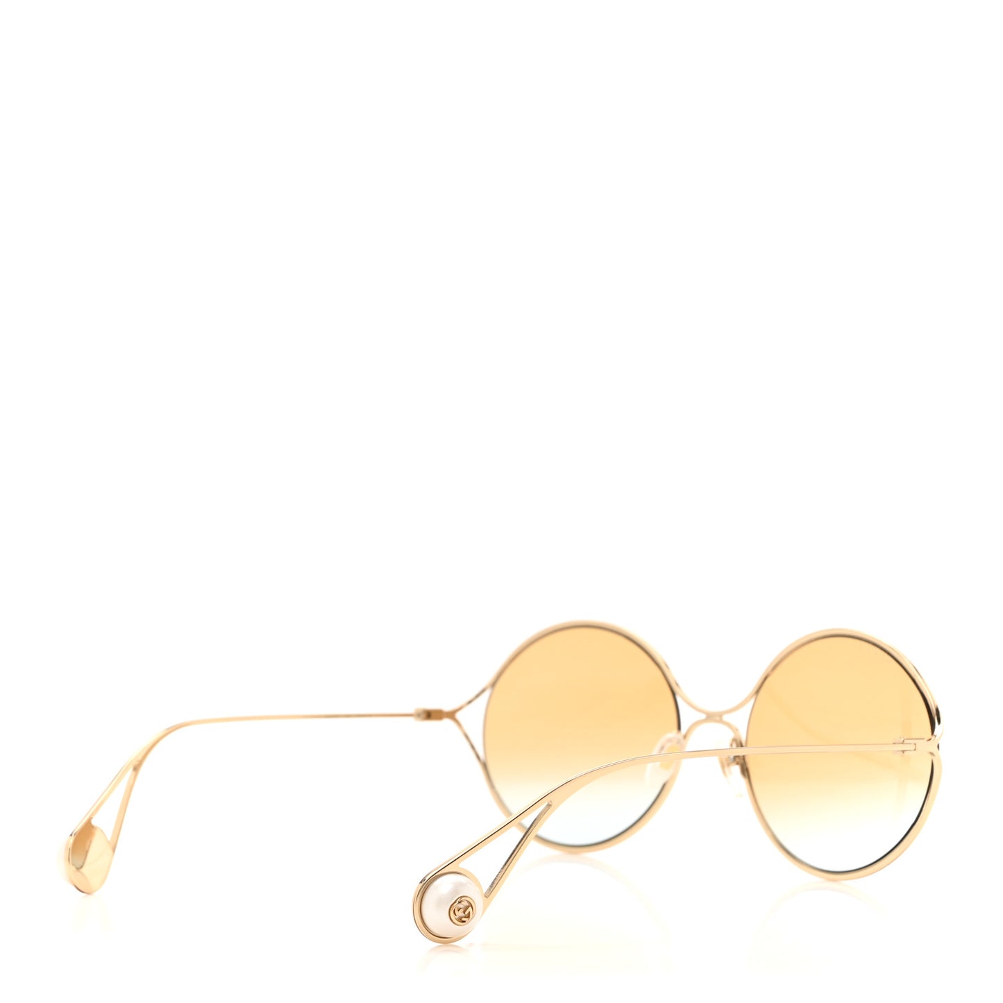 Metal Round Pearl Tip Sunglasses GG0253S Gold